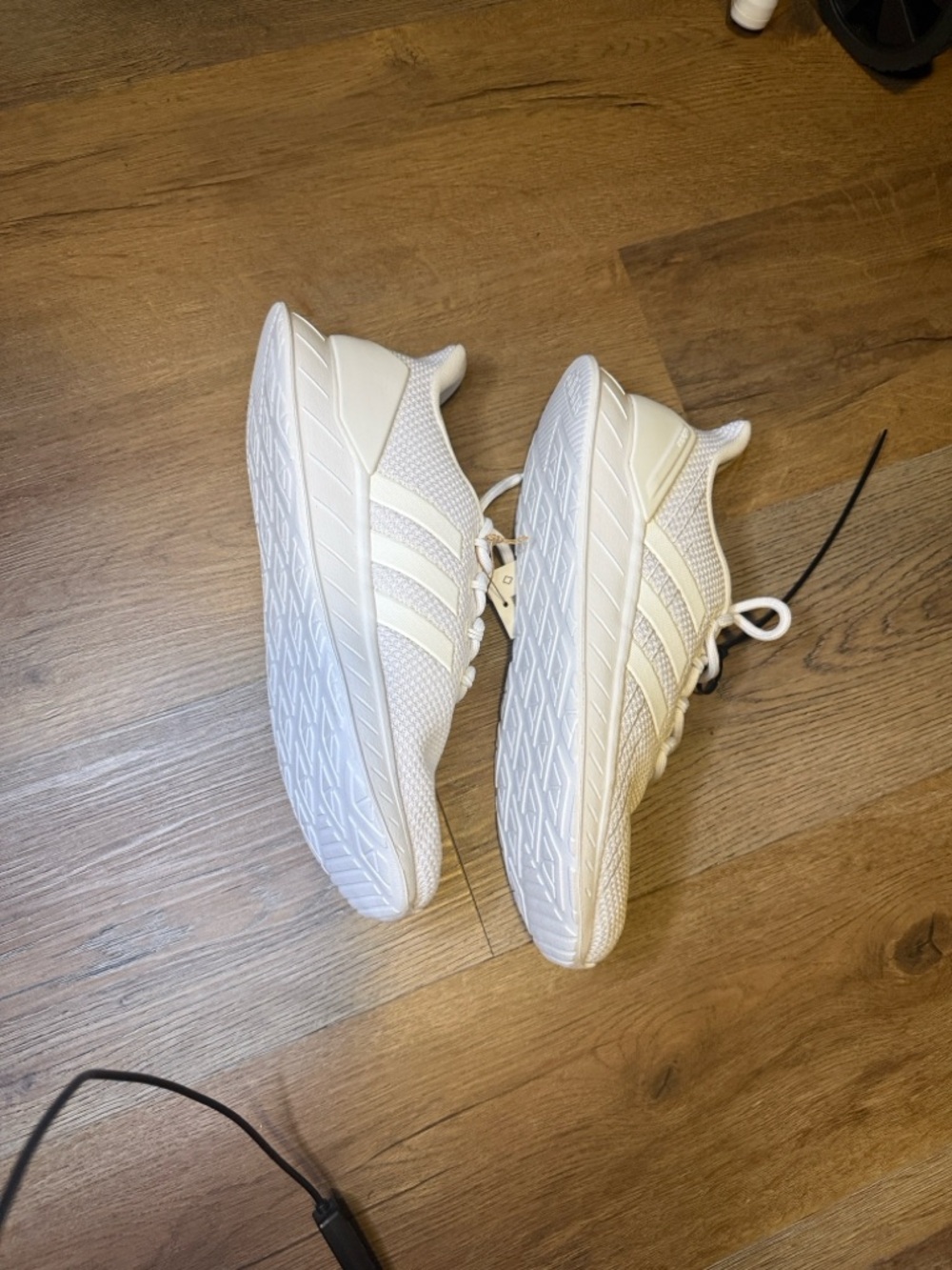 adidas QUESTAR FLOW NXT -TRIPLE WHITE All-White Knit Runner Sneakers - Picture 7 of 11